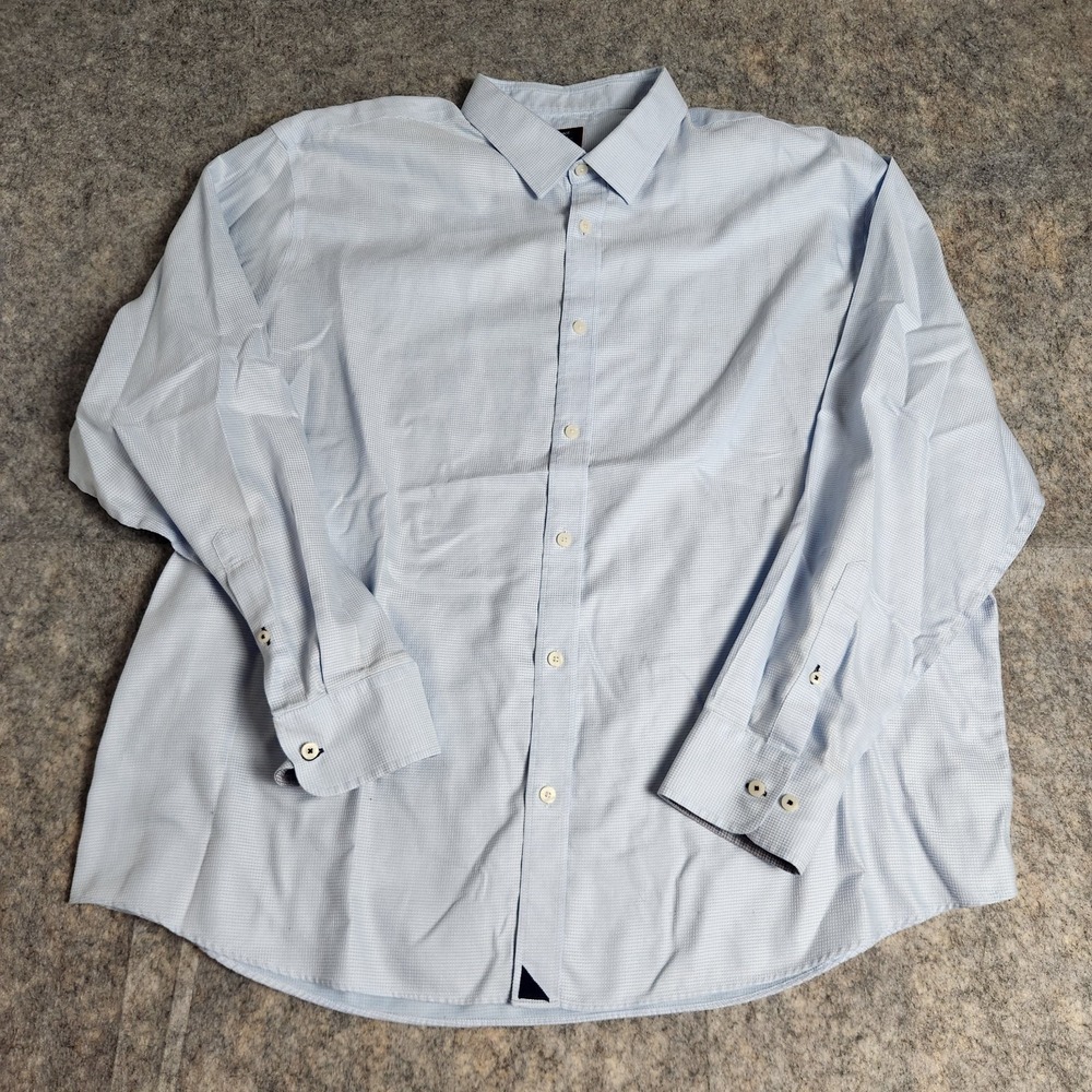 UNTUCKit Burke Shirt Men 3XL XXXL Sky Blue Relaxed Fit Long Sleeve Button Up